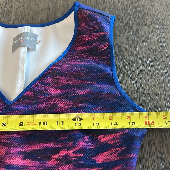 Clover Canyon Blue Floral Sleeveless Dress Size M | Stretch Bodycon Print - Picture 6 of 7